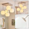 Scandinavian Cluster ceiling light Ripoll for the dining table, 5 white glass shades