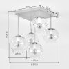 Scandinavian Cluster ceiling light Ripoll for the dining table, 5 white glass shades