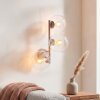 Modern Sand-Colored Globe Wall Light Gastor with 3 Clear Glass Shades for Bedside Reading