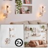 Modern globe wall light Gastor, 2-piece set with three clear round glass shades