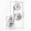 Modern globe wall light Gastor, 2-piece set with three clear round glass shades
