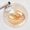 Modern Spherical Wall Light Gastor with 3 clustered glass shades in clear, amber and smoke