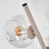 Modern Globe floor lamp Koyoto with six clear glass shades in a vertical design