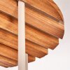 Boho Cluster Ceiling Light Gastor, 4 clear glass shades, wooden slat canopy
