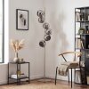 Modern floor lamp Koyoto with six chrome and smoke-coloured glass shades