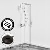Modern floor lamp Koyoto with six chrome and smoke-coloured glass shades