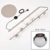 Modern floor lamp Koyoto with six chrome and smoke-coloured glass shades