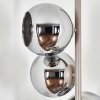 Modern floor lamp Koyoto with six chrome and smoke-coloured glass shades