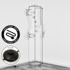 Globe floor lamp Koyoto with six clear glass shades in vertical arrangement