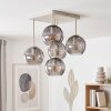 Cluster ceiling light Koyoto with five smoke glass shades for the dining table