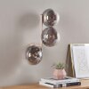 Modern Globe Wall Light Gastor with three round smoke and clear glass shades
