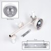 Modern Globe Wall Light Gastor with three round smoke and clear glass shades