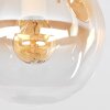 Modern globe ceiling light Gastor with three amber and clear glass shades