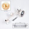 Retro Globe wall light Gastor with three clustered amber and clear glass shades
