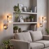 Modern Wall Light Gastor, 2-Piece Set, Three Glass Shades, Beside a Mirror