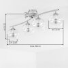 Modern Globe ceiling light Koyoto with four amber and clear glass shades