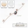 Modern Globe ceiling light Koyoto with four amber and clear glass shades