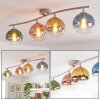 Modern globe ceiling light Koyoto with curved bar and 4 round shades