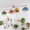 Modern globe ceiling light Koyoto with curved bar and 4 round shades
