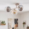 Cluster ceiling light Koyoto with 3 glass shades in smoke-coloured, amber and clear