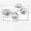 Cluster ceiling light Koyoto with 3 glass shades in smoke-coloured, amber and clear