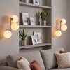 Modern Globe wall light Gastor, 2-piece set with three offset round shades