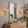Globe wall light Koyoto set of 2 with smoke-coloured and amber shades beside a mirror