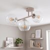 Modern Cluster Ceiling Light Koyoto with three clear rippled glass shades