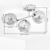 Modern Cluster Ceiling Light Koyoto with three clear rippled glass shades