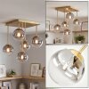 Cluster ceiling light Chehalis with five glass shades in smoke and clear, modern design