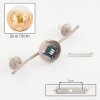 Modern globe ceiling light Gastor with two round glass shades in Amber and clear
