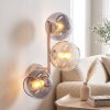 Modern Wall Light Koyoto with three vertical smoke, amber and clear glass shades