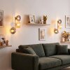Wall Light Koyoto 2-Piece Set with Three Round Glass Shades in Smoke, Amber and Clear