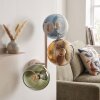 Modern Cluster Wall Light Koyoto with three blue, green, gold and clear glass shades
