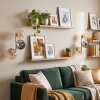 Retro sand-coloured 3-light wall lamp Koyoto, 2-piece set, vertical round shades