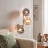 Modern Triple-Globe Wall Light Gastor with Vertical Arrangement of Three Glass Shades