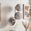 Modern cluster wall light Koyoto with three smoke and clear glass shades