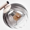 Modern cluster wall light Koyoto with three smoke and clear glass shades