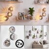 Retro 3-light wall light Koyoto, 2-piece set, vertical 3-globe arrangement, for the couch