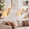 Retro 3-light wall light Koyoto, 2-piece set, vertical 3-globe arrangement, for the couch