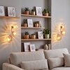 Modern Wall Light Koyoto set of 2 with vertical three-light Amber shades