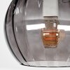 Modern Cluster ceiling light Koyoto with three smoke-coloured rippled glass shades