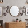 Sand-coloured globe wall light Koyoto, 2-piece set with three vertical smoke glass shades