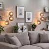 Sand-coloured globe wall light Koyoto, 2-piece set with three vertical smoke glass shades
