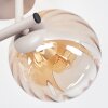 Cluster ceiling light Koyoto with three glass shades in smoke-coloured, amber and clear