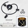 Modern Ceiling Light Opatija with 3 black geometric fabric shades and gold lining