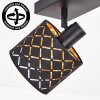 Modern Ceiling light Tallaboa with four black-and-gold geometric lattice shades