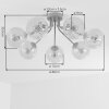 Cluster ceiling light Koyoto with seven smoke glass shades for the dining table