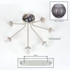 Cluster ceiling light Koyoto with seven smoke glass shades for the dining table
