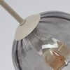 Cluster ceiling light Koyoto with seven smoke glass shades for the dining table